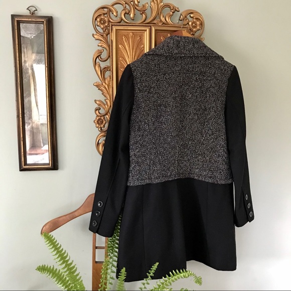 Guess Tweed Wool Blend Winter Trench Coat Jacket - Picture 3 of 7